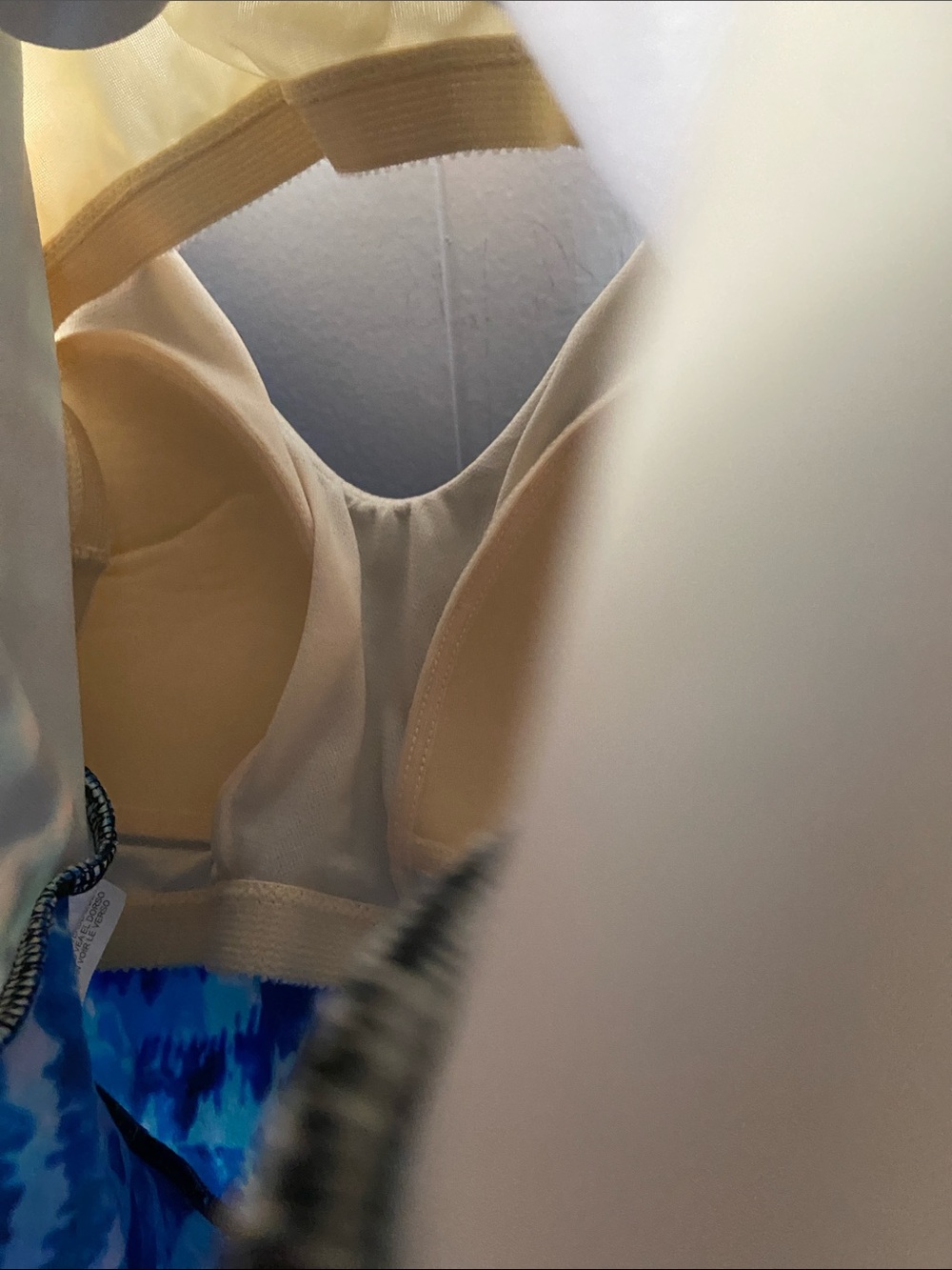 NWT Blue Watercolor Print Spaghetti-Strap Women’s Swim top. Size 18 trimshaper - Picture 6 of 6